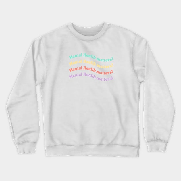 Mental Health Matters | Wavy Retro Peach Candy Crewneck Sweatshirt by Violete Designs